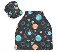 Sevdomey Planets Nursing Car Seat Cover for Babies Newborns, Multi-Purpose Soft Breathable Breastfeeding Cover Nursing Scarf
