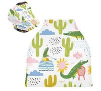 Sevdomey Playful Alligators Nursing Car Seat Cover for Babies Newborns, Multi-Purpose Soft Breathable Breastfeeding Cover Nursing Scarf