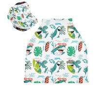 Sevdomey Playful Sharks Nursing Car Seat Cover for Babies Newborns, Multi-Purpose Soft Breathable Breastfeeding Cover Nursing Scarf