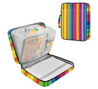 Sevdomey Rainbow Striped Waterproof Expanding File Folder, Accordion Document Organizer with Zipper & Sticky Labels, Large Capacity A4/Letter Size for Office Home