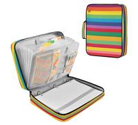 Sevdomey Rainbow Stripes Waterproof Expanding File Folder, Accordion Document Organizer with Zipper & Sticky Labels, Large Capacity A4/Letter Size for Office Home