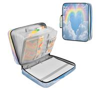 Sevdomey Rainbow Waterproof Expanding File Folder, Accordion Document Organizer with Zipper & Sticky Labels, Large Capacity A4/Letter Size for Office Home