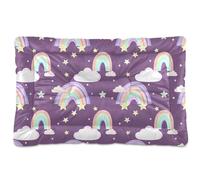 Sevdomey Rainbows Pet Pads Kennel Bed Crate Mattress, Washable Soft Comfortable Pet Bed Pad with Non-Slip Bottom for Small Medium Large Dogs Cats, 60x90 cm