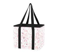 Sevdomey Rainbows Reusable Grocery Bags Large, Heavy Duty Water Resistant Foldable Storage Tote with Removable Bottom Board for Car Trunk, Picnic, Camping