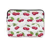 Sevdomey Red Cherries Laptop Sleeve 13.4 Inch, Slim Protective Computer Case with Soft Padding, Top Zipper Bag for Women & Men, Fits Most 13.3 Inch Laptops