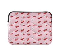 Sevdomey Red Cherries Laptop Sleeve 13.4 Inch, Slim Protective Computer Case with Soft Padding, Top Zipper Bag for Women & Men, Fits Most 13.3 Inch Laptops