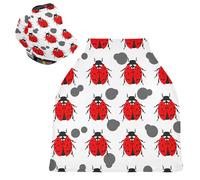 Sevdomey Red Ladybugs Nursing Car Seat Cover for Babies Newborns, Multi-Purpose Soft Breathable Breastfeeding Cover Nursing Scarf