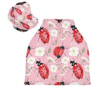 Sevdomey Red Ladybugs Nursing Car Seat Cover for Babies Newborns, Multi-Purpose Soft Breathable Breastfeeding Cover Nursing Scarf