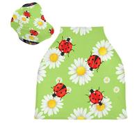 Sevdomey Red Ladybugs Nursing Car Seat Cover for Babies Newborns, Multi-Purpose Soft Breathable Breastfeeding Cover Nursing Scarf