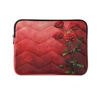 Sevdomey Red Roses Laptop Sleeve 13.4 Inch, Slim Protective Computer Case with Soft Padding, Top Zipper Bag for Women & Men, Fits Most 13.3 Inch Laptops