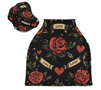 Sevdomey Red Roses Nursing Car Seat Cover for Babies Newborns, Multi-Purpose Soft Breathable Breastfeeding Cover - Car Seat Covers - Nursing Scarf