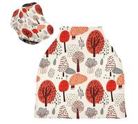 Sevdomey Red Trees Nursing Car Seat Cover for Babies Newborns, Multi-Purpose Soft Breathable Breastfeeding Cover Nursing Scarf