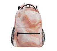 Sevdomey Rose Gold Marble Laptop Backpack, Waterproof 15L Stylish Lightweight Daypack with Multiple Pockets for Work, School & Travel