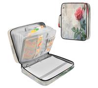 Sevdomey Rose with Leaves Waterproof Expanding File Folder, Accordion Document Organizer with Zipper & Sticky Labels, Large Capacity A4/Letter Size for Office Home