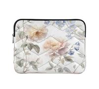 Sevdomey Roses and Bluebells Laptop Sleeve 13.4 Inch, Slim Protective Computer Case with Soft Padding, Top Zipper Bag for Women & Men, Fits Most 13.3 Inch Laptops