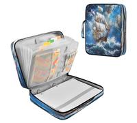 Sevdomey Sailing Ship Waterproof Expanding File Folder, Accordion Document Organizer with Zipper & Sticky Labels, Large Capacity A4/Letter Size for Office Home