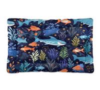 Sevdomey Sea Animals Pet Pads Dog Bed Cat Bed Kennel Bed Crate Mattress, Washable Soft Comfortable Pet Bed Pad with Non-Slip Bottom for Small Medium Large Dogs Cats, 45x60 cm