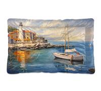 Sevdomey Seaport Pet Pads Dog Bed Cat Bed Kennel Bed Crate Mattress, Washable Soft Comfortable Pet Bed Pad with Non-Slip Bottom for Small Medium Large Dogs Cats, 45x60 cm