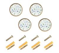 Sevdomey Seaweeds Decorative Cabinet Knobs Round Zinc Solid, Cabinet Hardware Handles Knobs for Bathroom Cabinet Dresser Cupboard & Wardrobe, 1-1/4 Inch