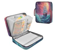 Sevdomey Ship in Ocean Waterproof Expanding File Folder, Accordion Document Organizer with Zipper & Sticky Labels, Large Capacity A4/Letter Size for Office Home