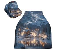 Sevdomey Snow-Covered Mountain Nursing Car Seat Cover for Babies Newborns, Multi-Purpose Soft Breathable Breastfeeding Cover - Car Seat Covers - Nursing Scarf