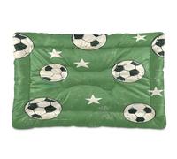 Sevdomey Soccer Balls and Stars Dog Bed Cat Bed Kennel Bed Crate Mattress, Washable Soft Comfortable Pet Bed Pad with Non-Slip Bottom for Small Medium Large Dogs Cats, 45x60 cm