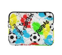 Sevdomey Soccer Balls Laptop Sleeve 13.4 Inch, Slim Protective Computer Case with Soft Padding, Top Zipper Bag for Women & Men, Fits Most 13.3 Inch Laptops