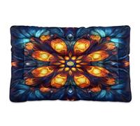 Sevdomey Stained Glass Pet Pads Dog Bed Cat Bed Kennel Bed Crate Mattress, Washable Soft Comfortable Pet Bed Pad with Non-Slip Bottom for Small Medium Large Dogs Cats, 45x60 cm