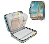 Sevdomey Starfish on Beach Waterproof Expanding File Folder, Accordion Document Organizer with Zipper & Sticky Labels, Large Capacity A4/Letter Size for Office Home