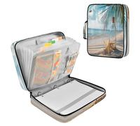 Sevdomey Starfish on Beach Waterproof Expanding File Folder, Accordion Document Organizer with Zipper & Sticky Labels, Large Capacity A4/Letter Size for Office Home