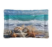 Sevdomey Starfish on The Beach Dog Bed Cat Bed Kennel Bed Crate Mattress, Washable Soft Comfortable Pet Bed Pad with Non-Slip Bottom for Small Medium Large Dogs Cats, 45x60 cm
