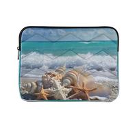Sevdomey Starfish on The Beach Laptop Sleeve 13.4 Inch, Slim Protective Computer Case with Soft Padding, Top Zipper Bag for Women & Men, Fits Most 13.3 Inch Laptops