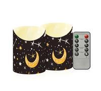 Sevdomey Starry Night Sky Flameless Candles with Remote Control, Realistic Flame Candles, 24H Timer Battery Operated LED Battery Candles for Home Decor