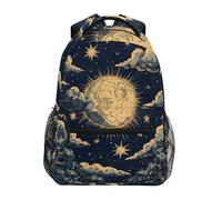 Sevdomey Starry Sky with Sun Laptop Backpack, Waterproof 15L Stylish Lightweight Daypack with Multiple Pockets for Work, School & Travel