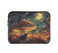 Sevdomey Stars and Moon Mushroom Laptop Sleeve 15.6 Inch, Slim Protective Computer Case with Soft Padding, Top Zipper Bag for Women & Men, Fits Most 15 Inch Laptops