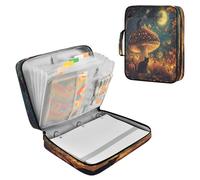 Sevdomey Stars and Moon Mushroom Waterproof Expanding File Folder, Accordion Document Organizer with Zipper & Sticky Labels, Large Capacity A4/Letter Size for Office Home