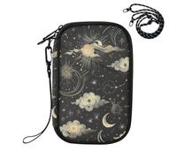 Sevdomey Stars and Moons Lightweight Water-Resistant Multi-Pocket Passport Holder Organizer