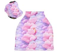 Sevdomey Stars and Moons Nursing Car Seat Cover for Babies Newborns, Multi-Purpose Soft Breathable Breastfeeding Cover Nursing Scarf