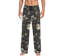 Sevdomey Stars Moons Pajama Pants for Men Lounge Pants Lightweight Men Pajama Bottoms with Drawstring Pocket