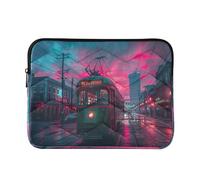 Sevdomey Streetcar at Sunset Laptop Sleeve 13.4 Inch, Slim Protective Computer Case with Soft Padding, Top Zipper Bag for Women & Men, Fits Most 13.3 Inch Laptops