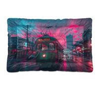 Sevdomey Streetcar at Sunset Pet Pads Dog Bed Cat Bed Kennel Bed Crate Mattress, Washable Soft Comfortable Pet Bed Pad with Non-Slip Bottom for Small Medium Large Dogs Cats, 60x90 cm