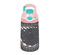 Sevdomey Sun and Moon Kids Water Bottle with Straw for Girls Boys, Stainless Steel Insulated Leakproof Water 480ml for School Nursery Travel Sports