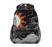 Sevdomey Sun and Moon Laptop Backpack, Waterproof 15L Stylish Lightweight Daypack with Multiple Pockets for Work, School & Travel