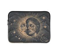Sevdomey Sun and Moon Laptop Sleeve 13.4 Inch, Slim Protective Computer Case with Soft Padding, Top Zipper Bag for Women & Men, Fits Most 13.3 Inch Laptops