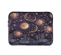 Sevdomey Sun and Moon Laptop Sleeve 15.6 Inch, Slim Protective Computer Case with Soft Padding, Top Zipper Bag for Women & Men, Fits Most 15 Inch Laptops