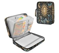 Sevdomey Sun and Mushroom Waterproof Expanding File Folder, Accordion Document Organizer with Zipper & Sticky Labels, Large Capacity A4/Letter Size for Office Home