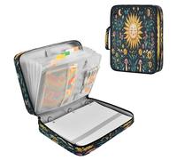 Sevdomey Sun and Mushroom Waterproof Expanding File Folder, Accordion Document Organizer with Zipper & Sticky Labels, Large Capacity A4/Letter Size for Office Home