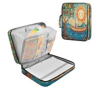 Sevdomey Sun and Ship Waterproof Expanding File Folder, Accordion Document Organizer with Zipper & Sticky Labels, Large Capacity A4/Letter Size for Office Home