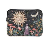 Sevdomey Sun Moon and Stars Laptop Sleeve 15.6 Inch, Slim Protective Computer Case with Soft Padding, Top Zipper Bag for Women & Men, Fits Most 15 Inch Laptops