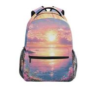 Sevdomey Sun Setting Laptop Backpack, Waterproof 15L Stylish Lightweight Daypack with Multiple Pockets for Work, School & Travel